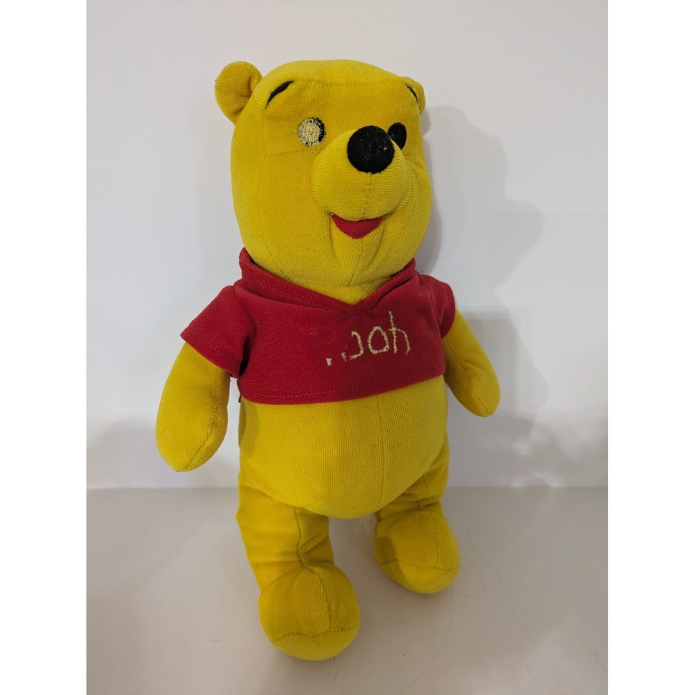 Disney Winnie the Pooh Plush Stuffed Animal Toy Red Shirt Yellow Bear Vintage